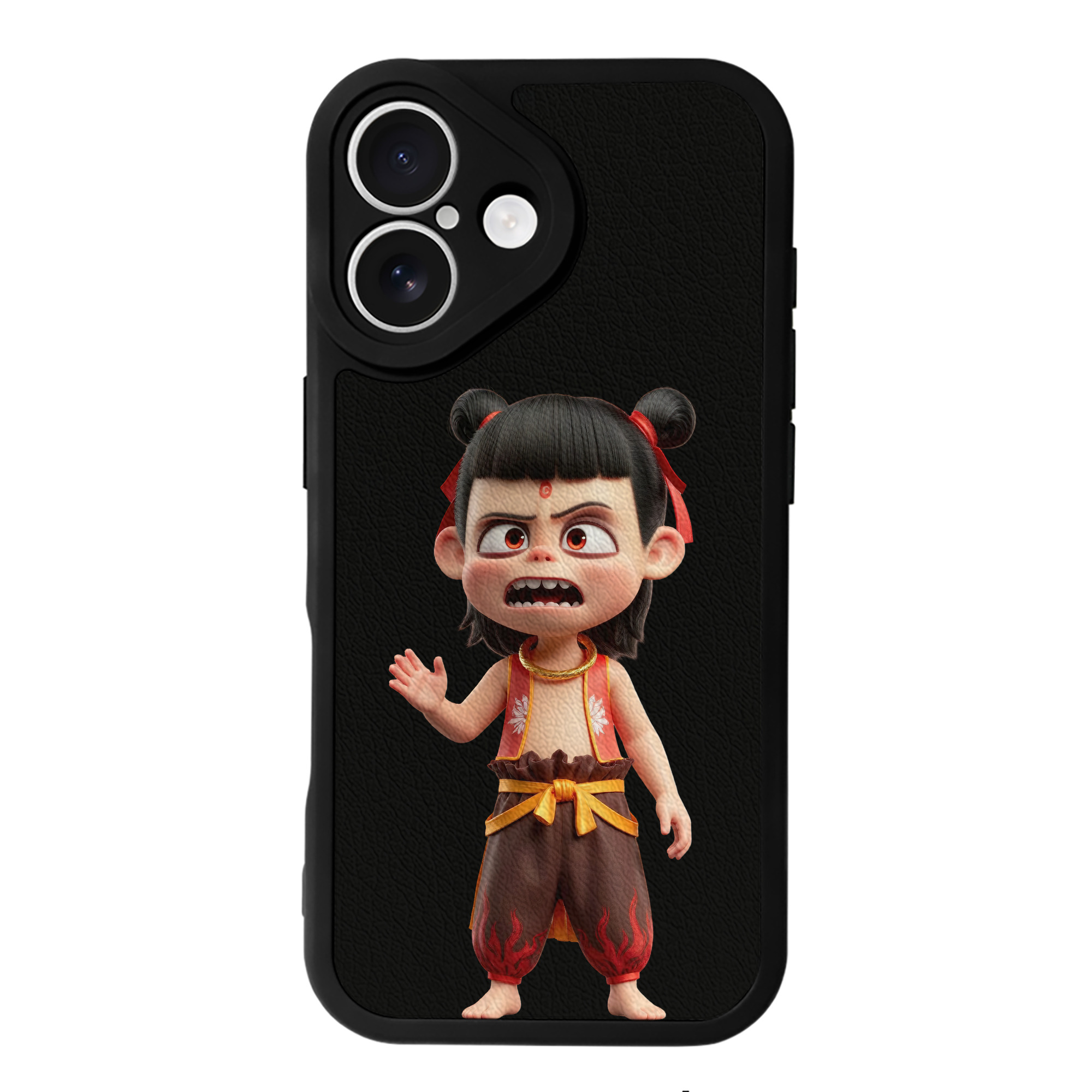 （画像用） Ne Zha 2 ナタ 魔童の大暴れ 【iPhone 16シリーズ対応】シリコンスマホケース（レザー調） 材質：シリコン